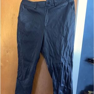 Black Stretch Leather Legging Pants